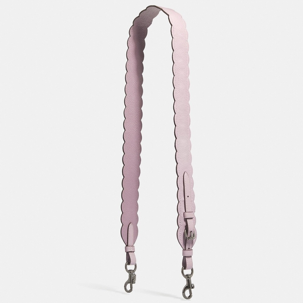 Coach scalloped detail leather bag strap